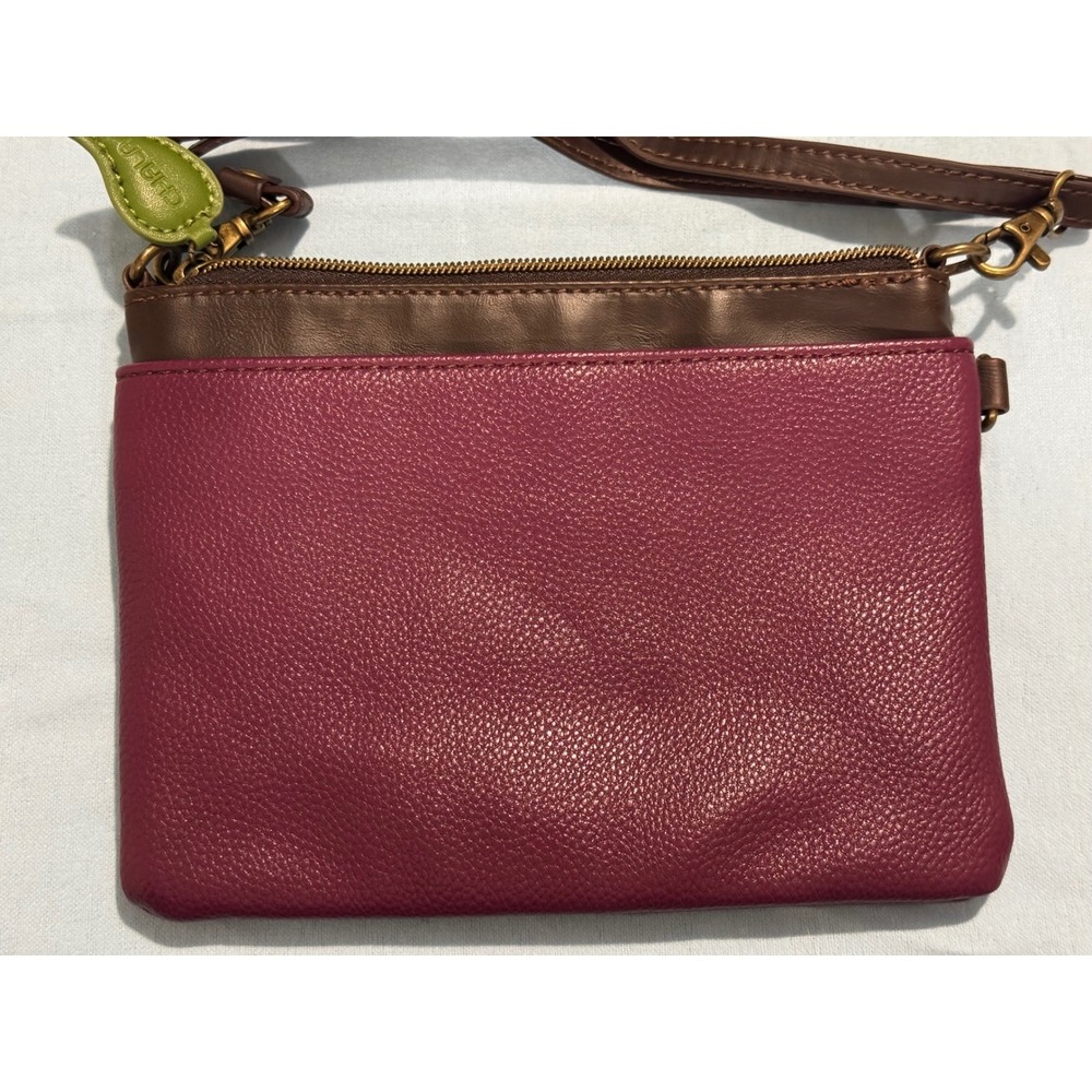 Chala Plum Purple Floral Applique Crossbody Bag Vegan Leather Small Messenger - Picture 6 of 10